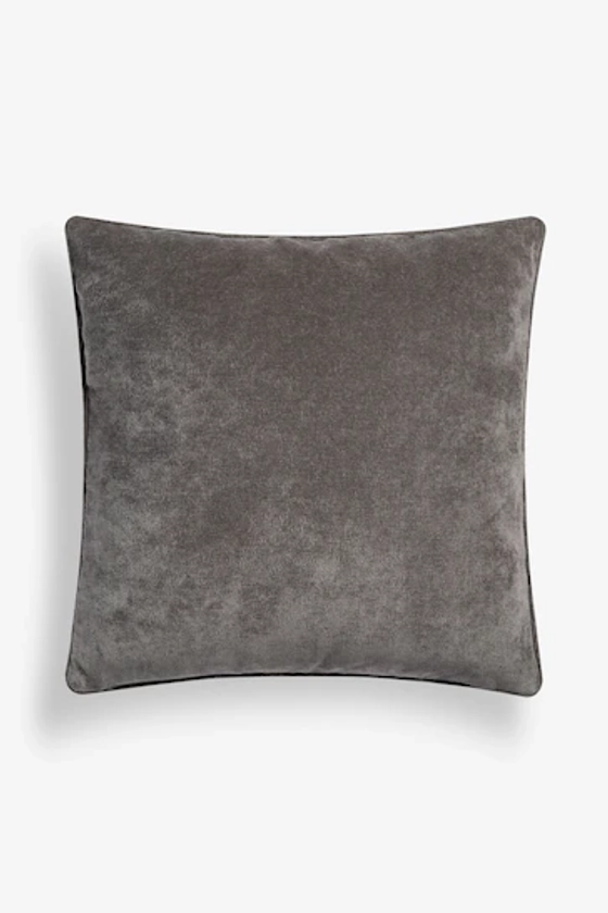 Buy Warm Grey 45 x 45cm Soft Velour Cushion from the Next UK online shop