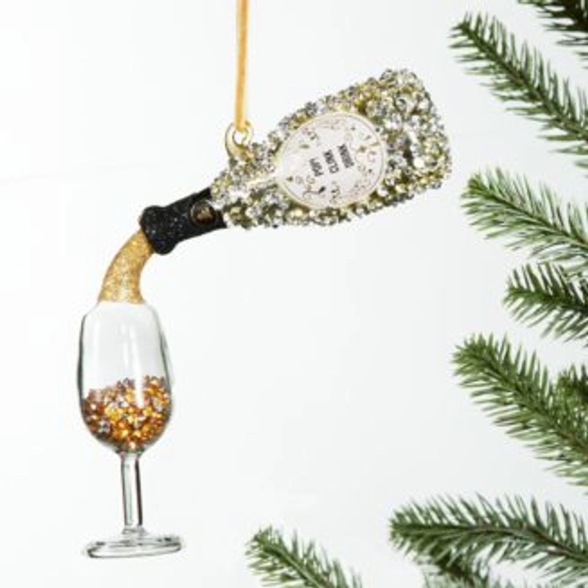 Bloomingdale's Glass Champagne Pouring Ornament - Exclusive | Bloomingdale's 