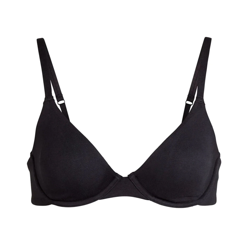 COTTON JERSEY T-SHIRT BRA | SOOT