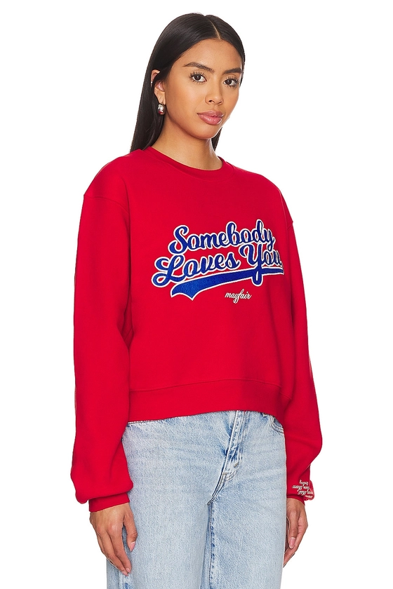 The Mayfair Group Somebody Loves You Sweatshirt in Red | REVOLVE