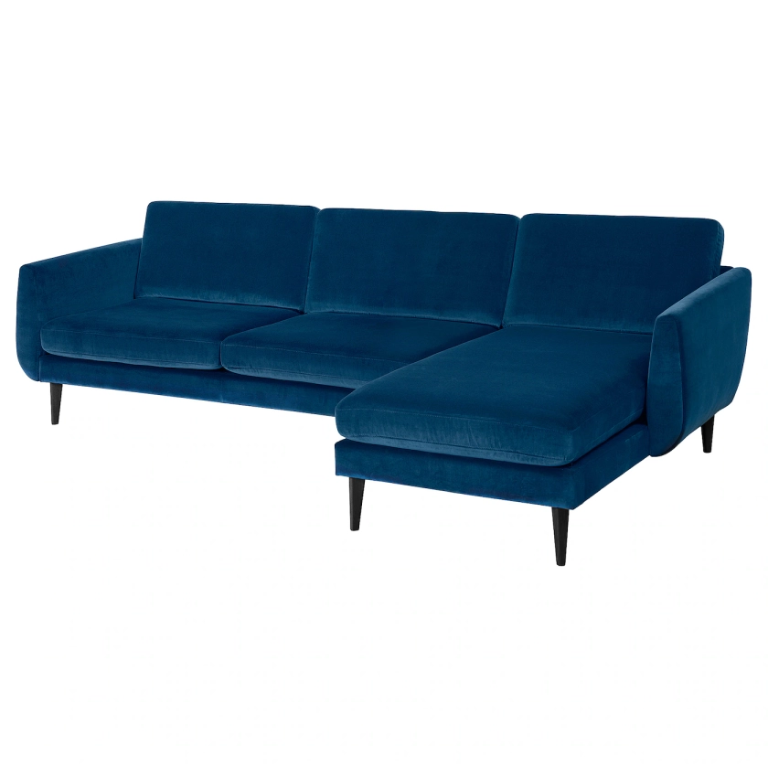 SMEDSTORP 4-seat sofa with chaise longue, Djuparp dark green-blue - IKEA