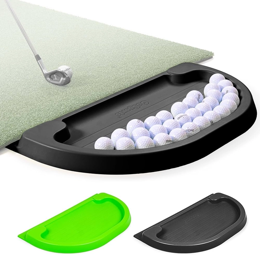 Amazon.com : GoSports All-Weather Golf Ball Tray - 70 Ball Capacity - Compatible with All Hitting Mats - Black or Green : Sports & Outdoors