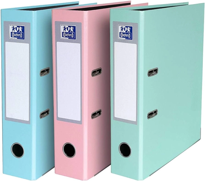 Oxford A4 Lever Arch Files, Pastel Colours, Pack of 3 Folders : Amazon.co.uk: Stationery & Office Supplies