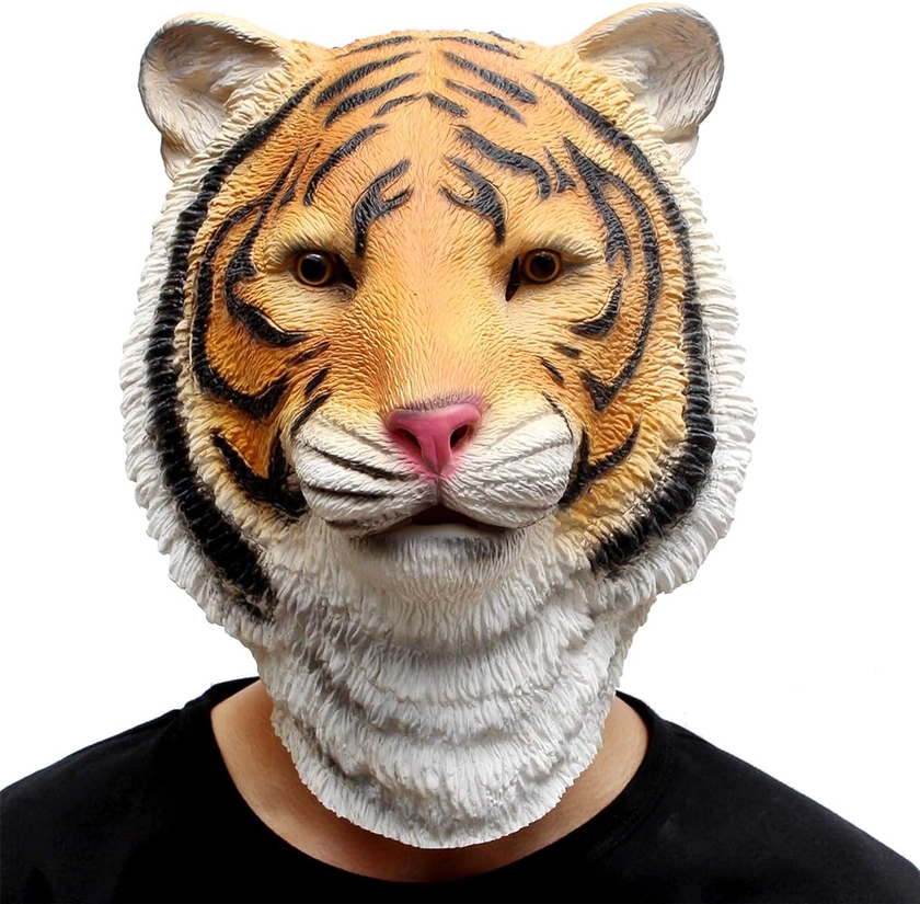 CreepyParty Novelty Halloween Costume Party Animal Jurassic Head Mask (Tiger)