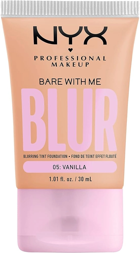 NYX Bare with Me Professional Blurring Tint Foundation with Medium Coverage and Matt Finish, Up to 12 Hours of Care and Moisture, with Niacinamide, Colour: Vanilla, 1 x 30 ml