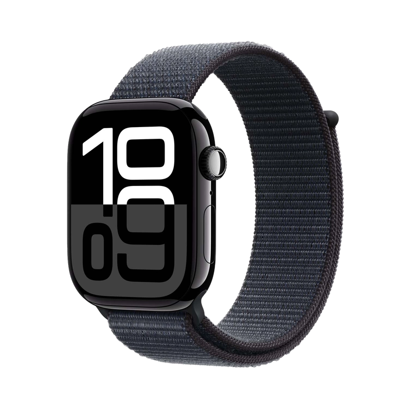 Apple Watch Series 10 GPS-46 mm Jet Black Aluminium- Sport Loop | Livré demain - Krëfel