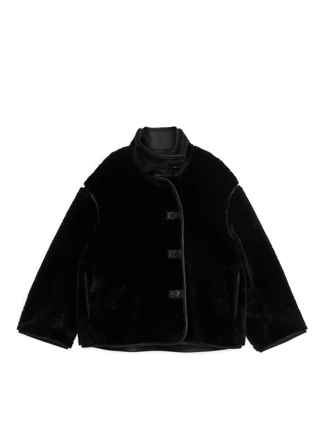 Faux Fur Jacket - Black - ARKET BE