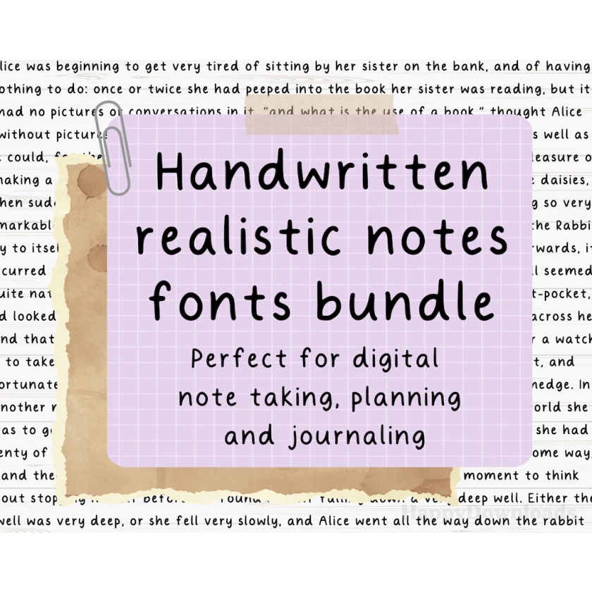 Realistic Handwritten Font, Digital Note Taking Font, Neat Handwriting Font, Digital Planning, Digital Journaling, Digital Notetaking Fonts - Etsy