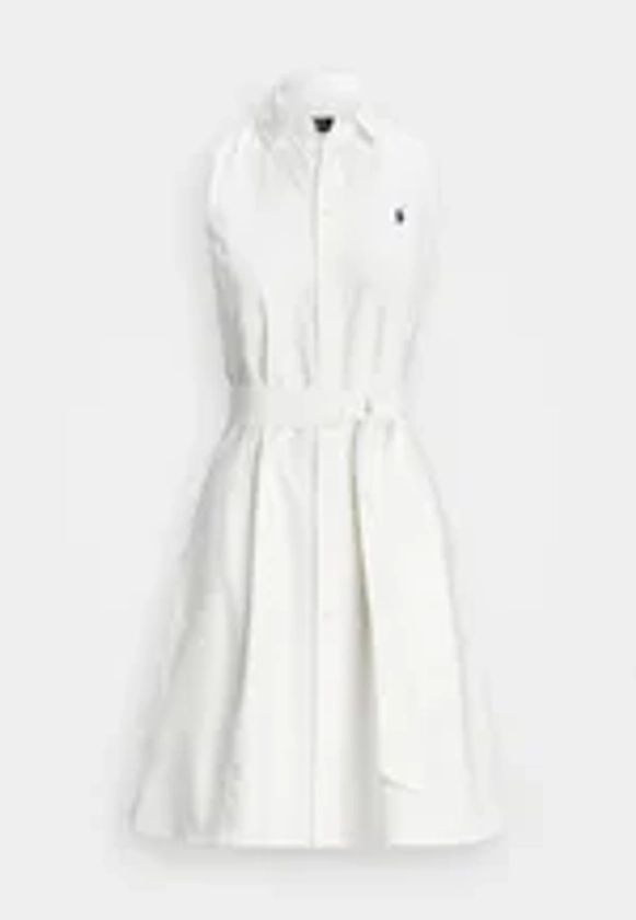 Polo Ralph Lauren SLEEVELESS DAY DRESS - Skjortekjole - white/hvit - Zalando.no