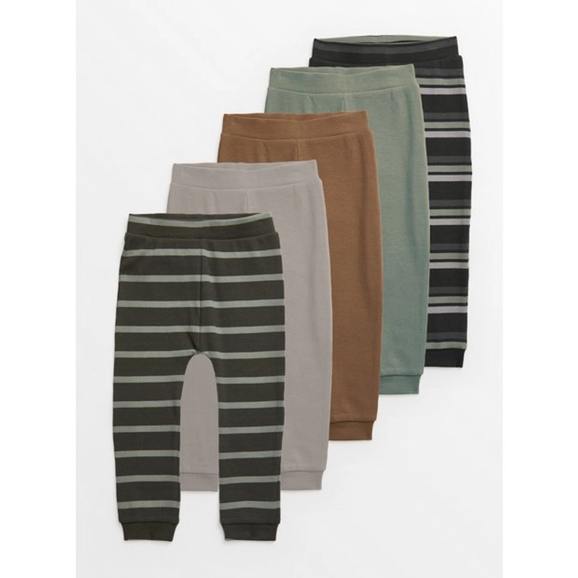 Buy Stripe & Plain Green Leggings 5 Pack 1-1.5 years | Multipacks | Tu