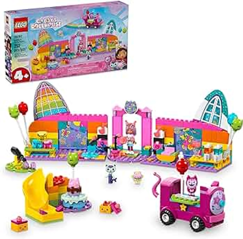 LEGO Gabby’s Dollhouse Gabby’s Party Room Disco Playset for Kids, DJ Entertainment Toy with Slide, Pink Car, and Animal Figures, Creative Role Play for Girls and Boys Ages 4 and Up, 10797