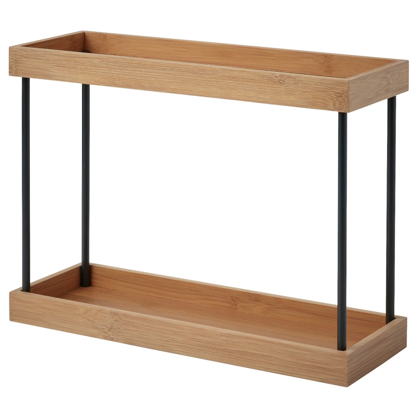 NÅLBLECKA Kitchen countertop organizer - metal/bamboo 38x13x28 cm (15x5 1/8x11 ")