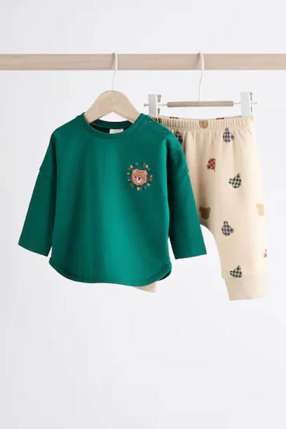 Buy Green Varsity Baby Top And Leggings Set from the Next UK online shop