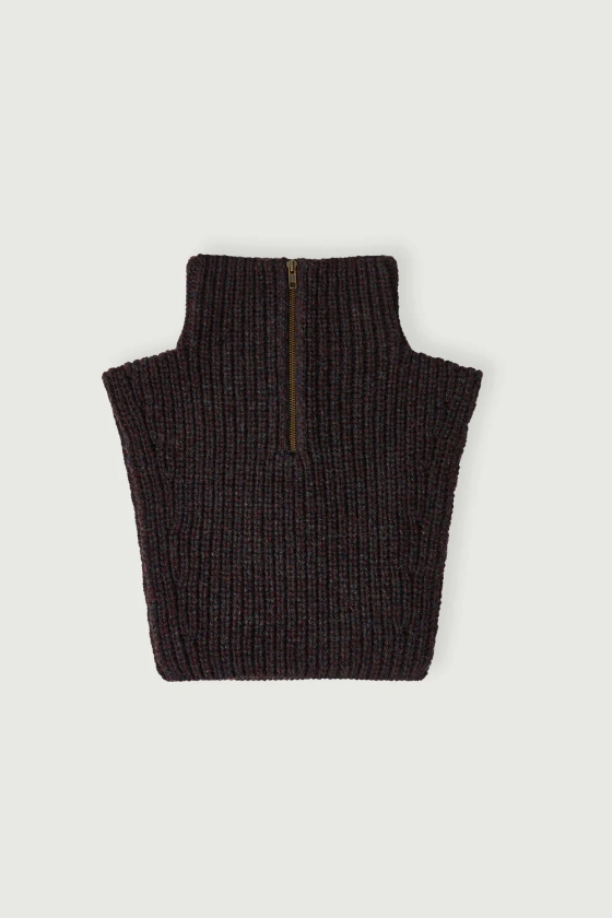 Col Wool - Gris/Bordeaux - Laine - Femme