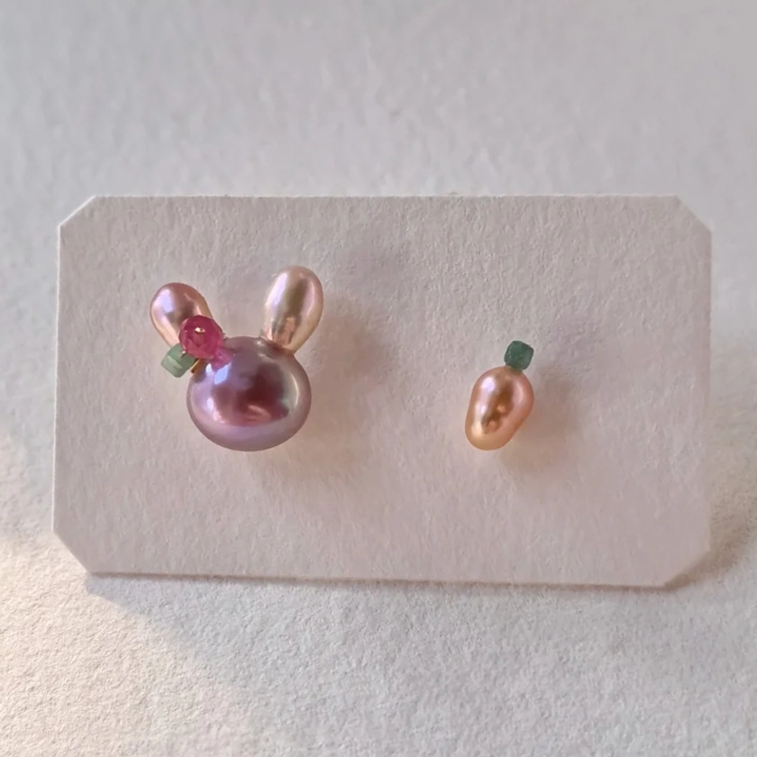 Check this out from Hi Pearl! Rabbit Freshwater Pearl Stud Earrings