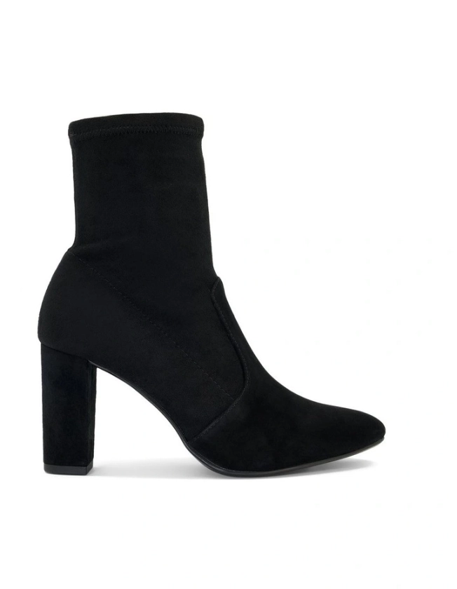 Optical Suede Boot in Black