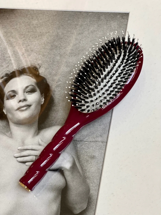 Brosse Poils Sanglier Douceur Rouge Cerise