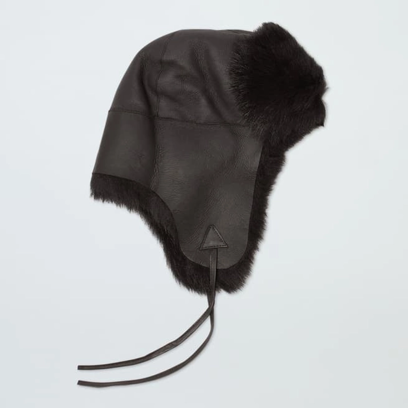 N°· Eleven										Black Shearling Trapper Hat