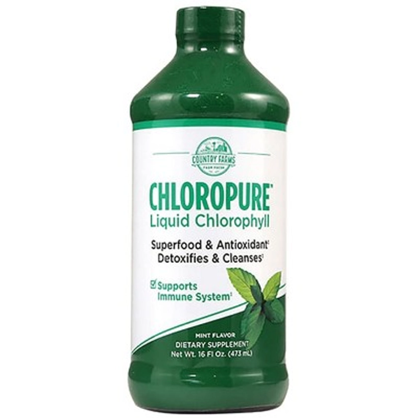 Country Farms Greens And Superfood Supplements Chloropure Liquid Chlorophyll Liquid - Mint