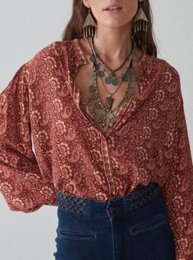 Daria Blouse - Damasco Terracota