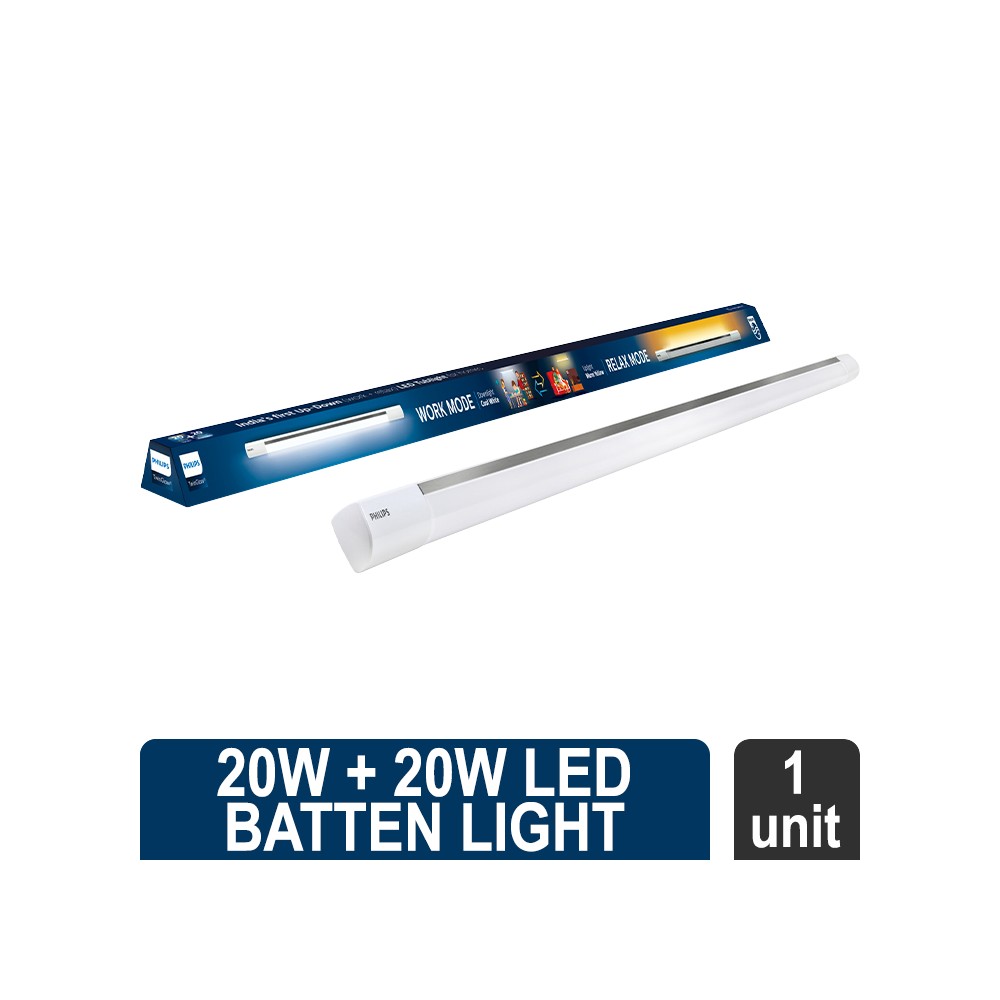Philips TwinGlow Up-Down 20W + 20W LED Batten Light - 4 Ft (Yellow & White)
