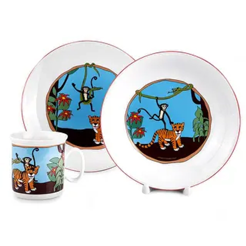 My Jungle Porcelain Kids Dinnerware Set of 3 | Overstock.com Shopping - The Best Deals on Kids' Sets | 40913321