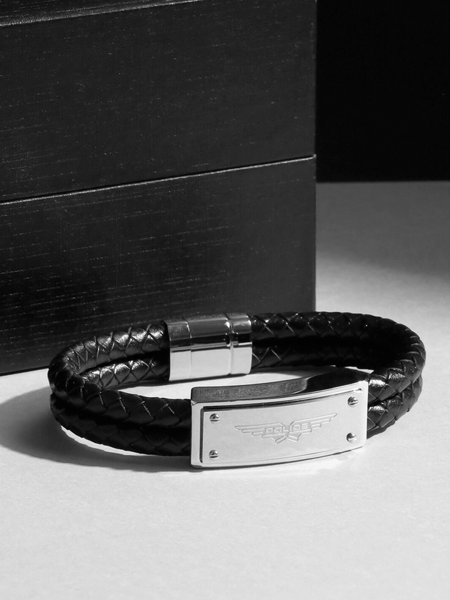 Police Men Stainless Steel Wraparound Bracelet