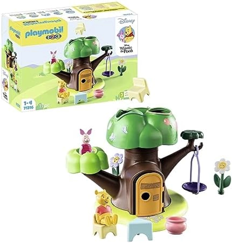 PLAYMOBIL 1.2.3 & Disney 71316 Winnies & Piglet Tree House Winnie the Pooh, Educational Toddler Toy, Toy for Kids from 12 Months : Amazon.com.be: Toys