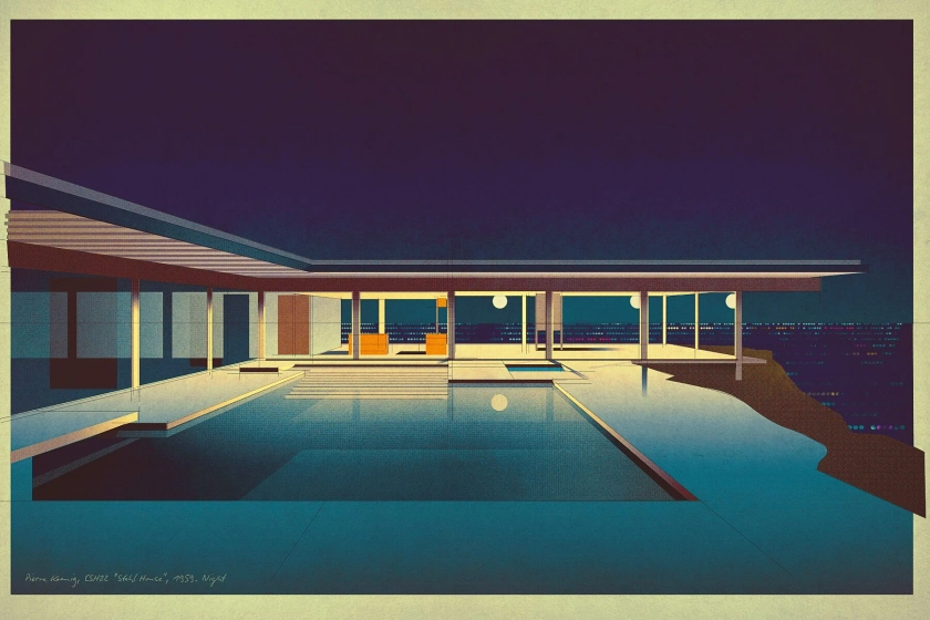 Pierre Koenig, CSH22 Stahl House, 1959. Night