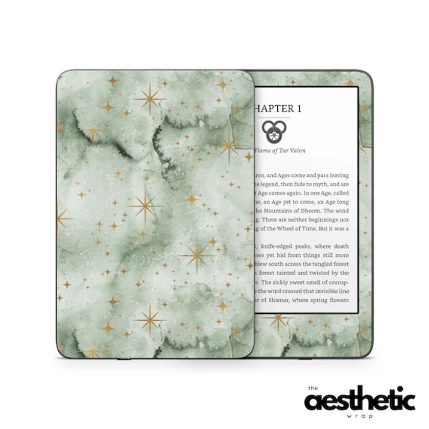 Sage Green Night Sky Amazon KINDLE Decals Skin Vinyl WRAP - Paperwhite, Oasis eReader Decal v231