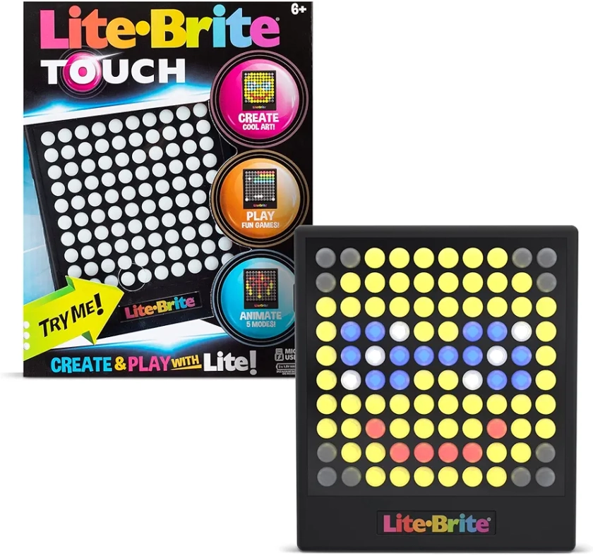 Lite-Brite Touch - Create, Play and Animate - Light Up Portable Stem Sensory Learning Toy, Creative Art Stem Toy for Girls, Boys, Unisex, Toddler, Holiday, Birthday, Gift, Ages 6+