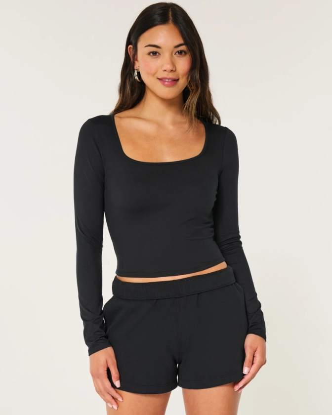 Women's Soft Stretch Seamless Fabric Square-Neck Top | Women's Tops | HollisterCo.com