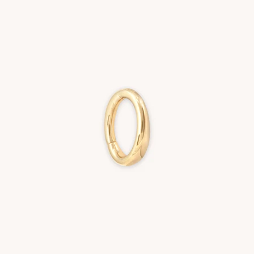 Solid Gold Graduated Rook Hoop