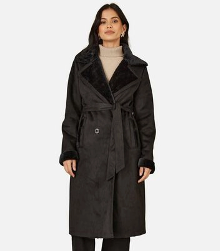 Yumi Black Belted Trench Coat