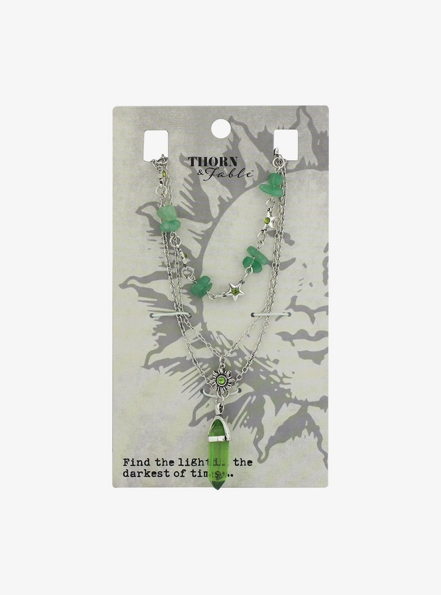 Thorn & Fable Green Celestial Stone Necklace Set