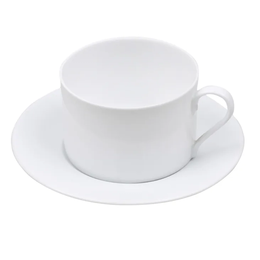 Lot de 6 tasse et sous-tasse 20 cl blanc en porcelaine H5