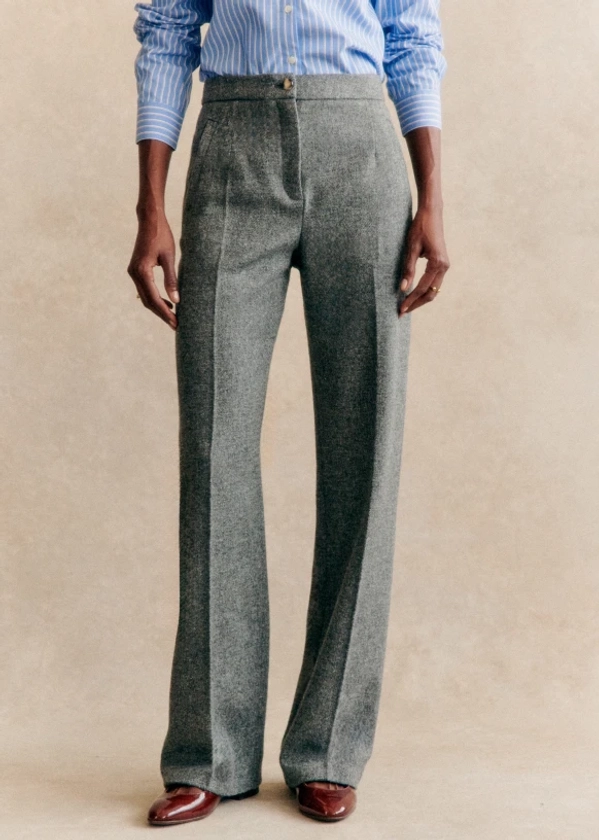 Pantalon Martin - Gris Chiné - Laine - Sézane