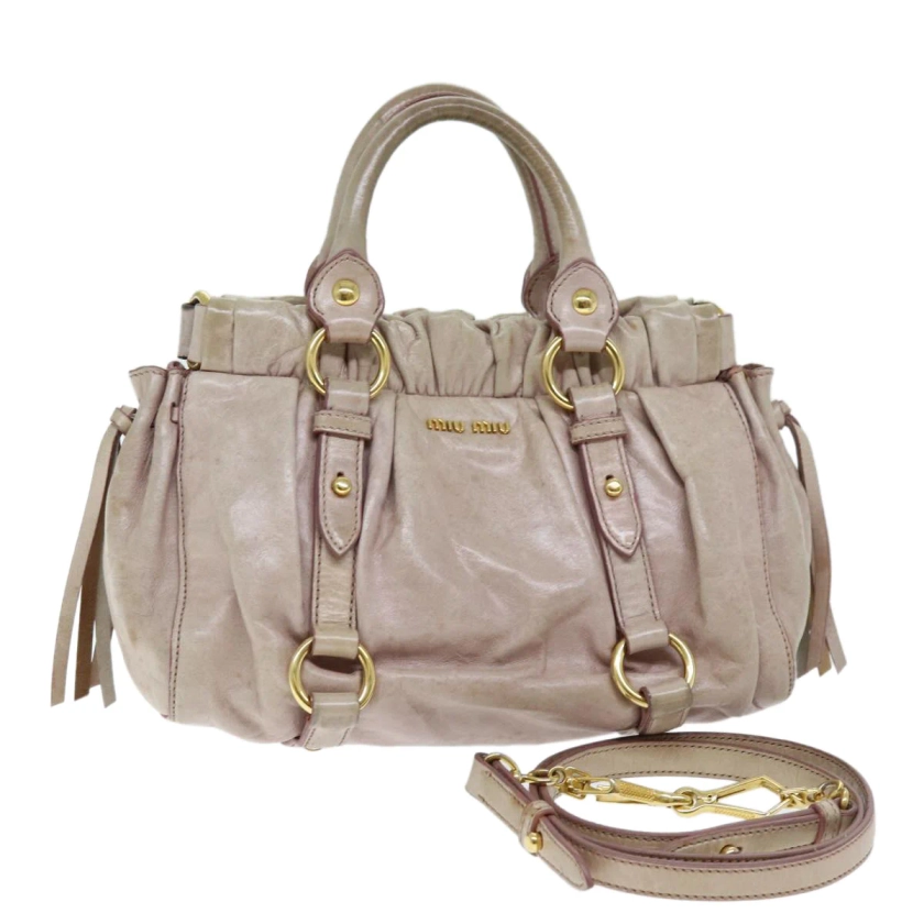 Miu Miu Hand Bag Leather 2way Pink