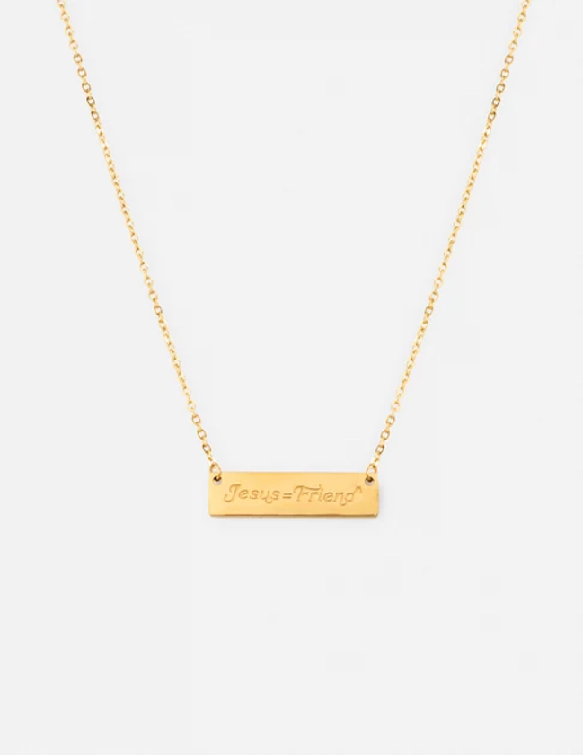 Jesus Equals Friend Bar Necklace