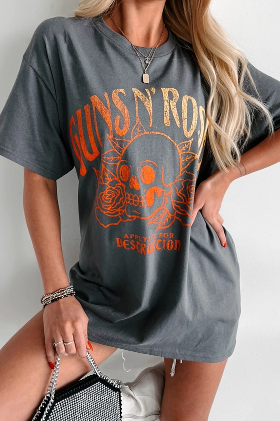 "Appetite For Destruction" Guns N' Roses Graphic T-Shirt (Grey)