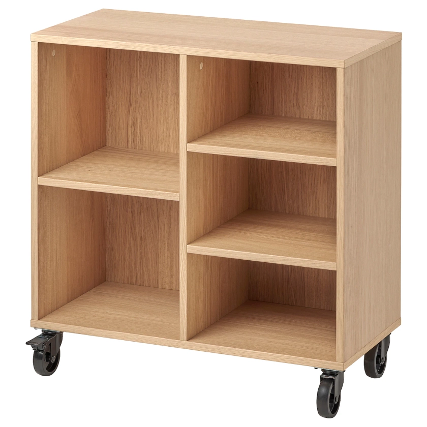 RÅVAROR shelf unit on casters, oak veneer, 263/8x271/8" - IKEA