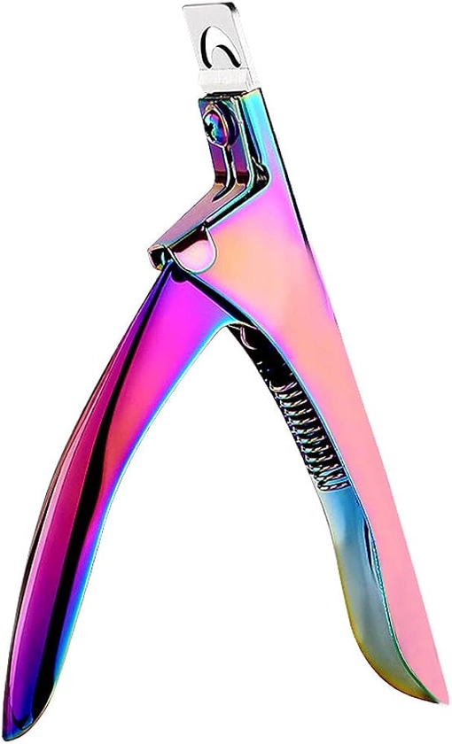 Professional Acrylic False Nail Clippers for Acrylic Nails, Nail Tip Cutter Nail Manicure Tool Christmas Gift for Salon Home Nail Art Lover(Rainbow)