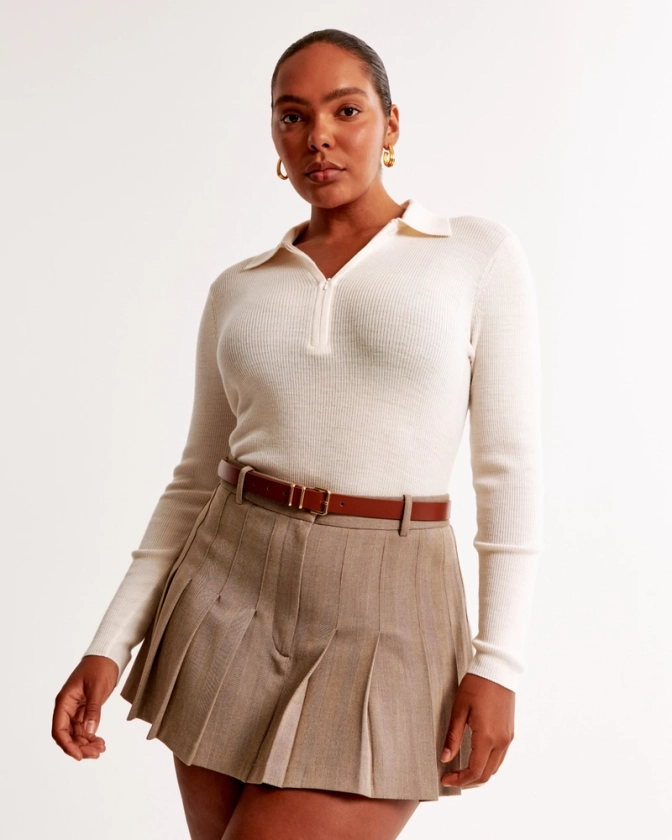 Women's Merino Wool Half-Zip Polo | Women's New Arrivals | Abercrombie.com