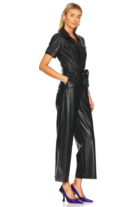 PAIGE Anessa Short Sleeve Jumpsuit in Black | REVOLVE