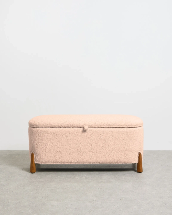 Rizado Faux Sheepskin Ottomans | Oliver Bonas