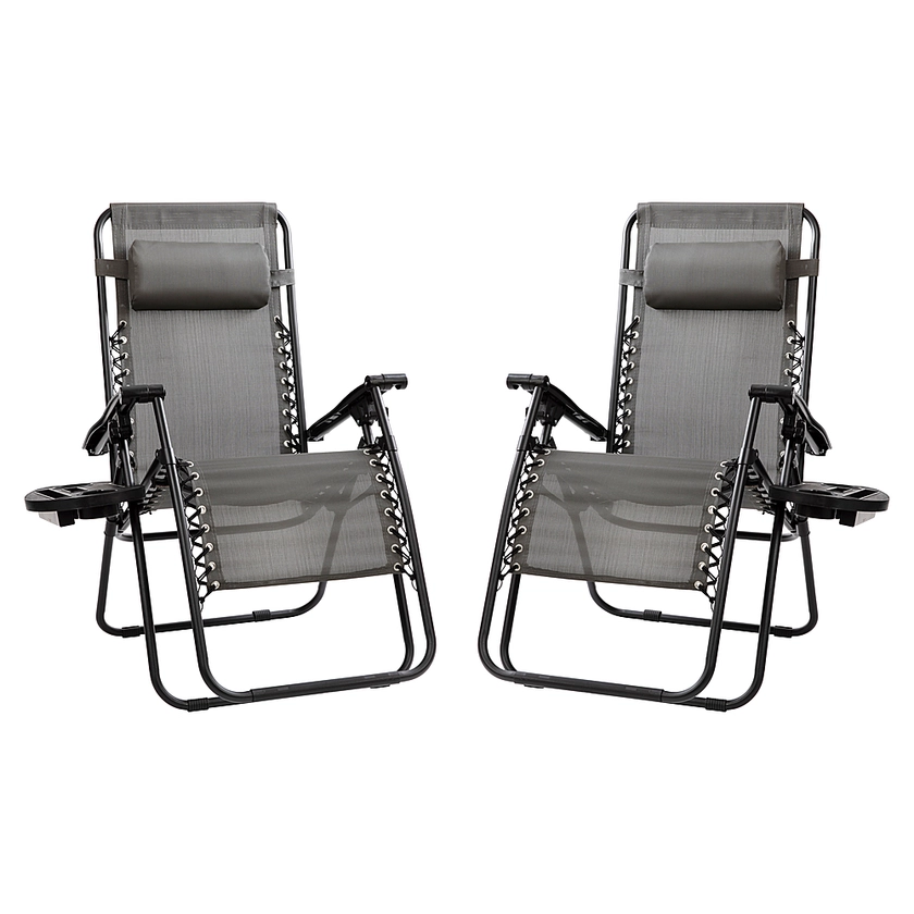 Flash Furniture Celestial Zero Gravity Chair (set of 2) Gray 2-GM-103122SS-GR-GG - Best Buy
