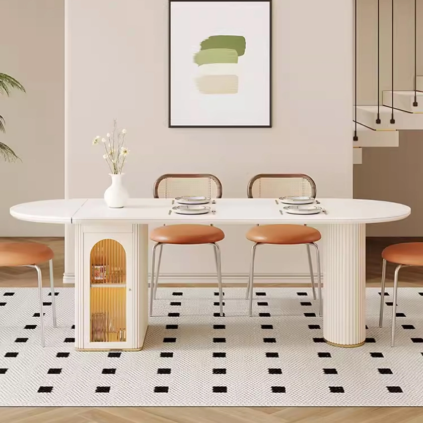 Wildon Home® Modern Ellipse Slate Extendable Dining Table | Wayfair