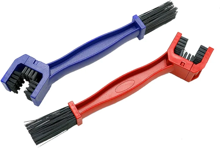 Jtshy Bike or Motorcycle Chain Washer, Cleaning Brush 2 Pcs (Color, Blue and Red)