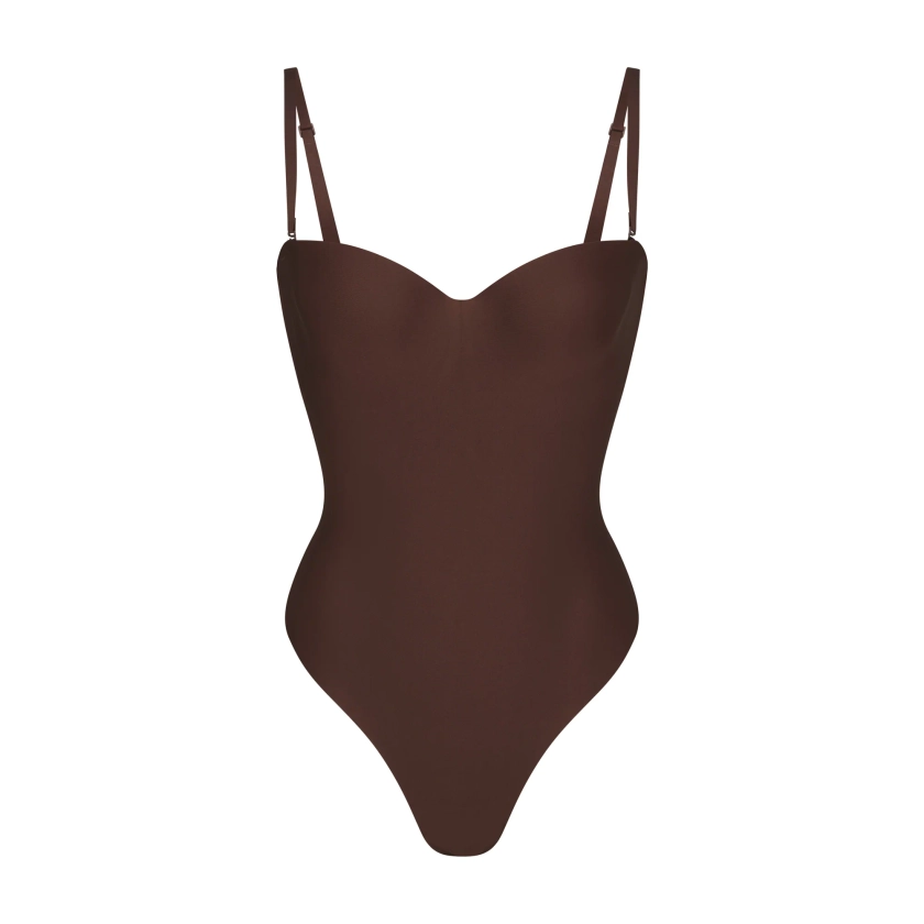 SKIMS BODY UNDERWIRE THONG BODYSUIT | COCOA