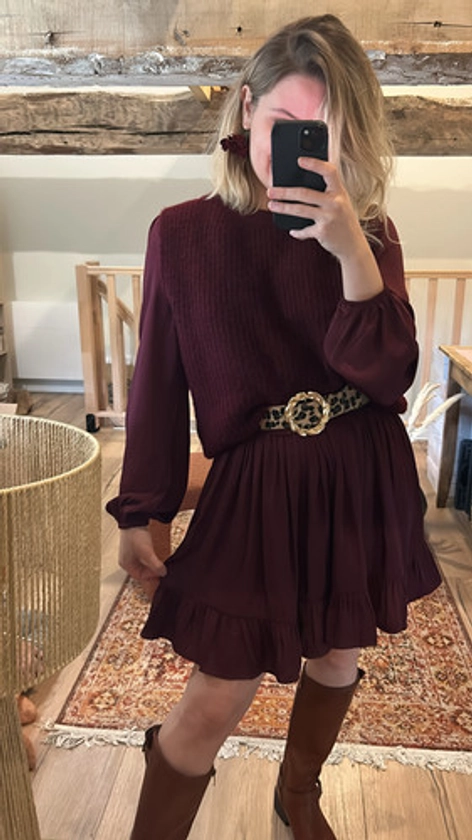 Pull sans manche Roxanne bordeaux | AUX PETITS BONHEURS